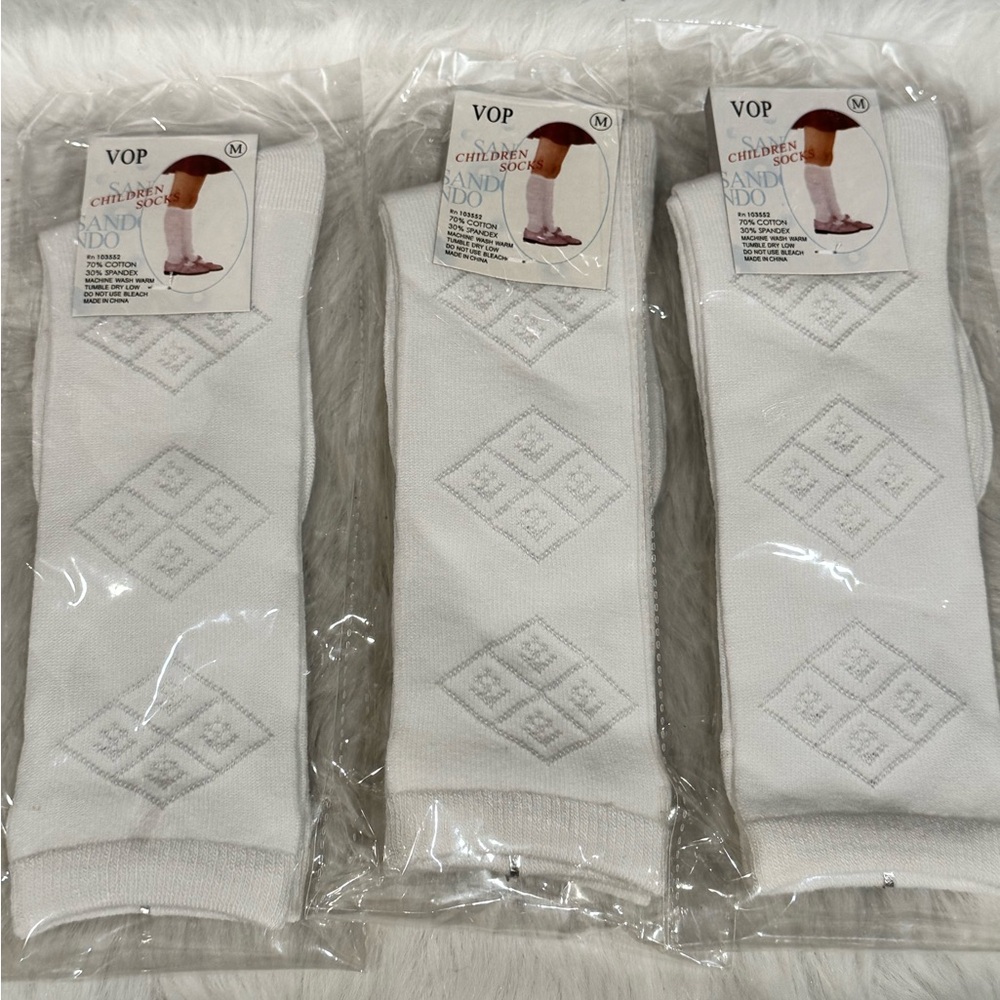 VOP White Knee-High Socks